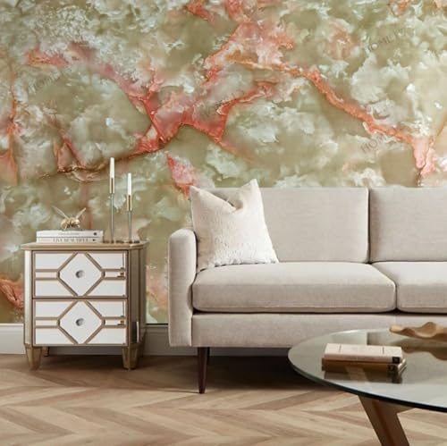 Image of HOME13 Orange Creama Marble Vinyl Self Adhesive Removable and Decorative Vinyl Wallpaper for Kitchen Countertop Cabinets Table, 2 Ft x 8 Ft with 2pcs