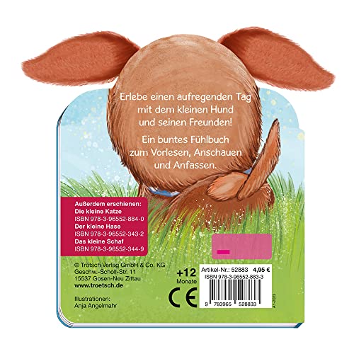 TRÖTSCH - Fühlbuch 'Der kleine Hund' | Kinderbuch mit flauschigen Plüschohren zum Greifen und Erkunden: Wunderschön illustriertes Vorlesebuch für entspannte Vorlesemomente | Ab 1 Jahr