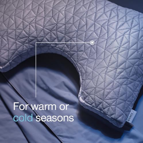 Image of Coop Home Goods Cool Side Cut-Out Pillowcase, Queen Size Cooling Pillow Case for Hot Sleepers, Cut-Out Shape, Two-Sided Pillow Covers, Cozy Side & Cool Side, Ultra Soft Lulltra Cool Technology