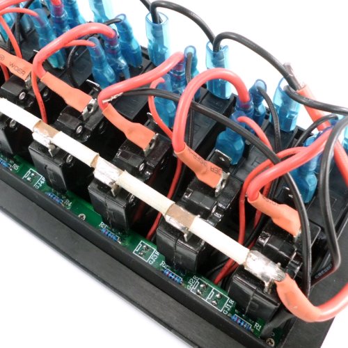 6-Gang Boat Circuit Breaker Panel With Rocker Switches 182.5×100Mm Marine Yacht #TOP7