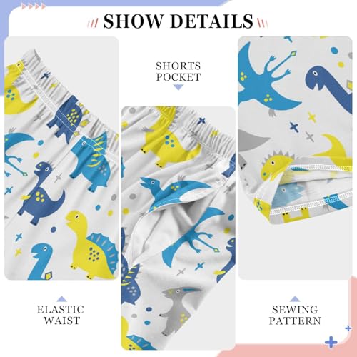 ZZXXB Dinosaur Boys Long Pants Soft Trousers Elastic Waist Kids Lounge Bottoms with Pockets S-XL4