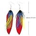 Natural Fashion Feather Theme Earring Boho Handmade Super Light Peacock Feather Danging Earrings for Women Girls Valentine's day Mother's day Gift