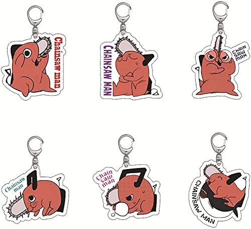 チェンソーマン ポチタ キーホルダー 6個セット デンジ コスプレ道具 アクリルキーホルダー キーチェーン 可愛いー 軽量 オシャレ ス 人気 アニメ 萌えグッズ バッグ飾り 可愛い コレクション 誕生日 プレゼント (6個セット)