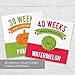 Canopy Street Maternity Weekly Milestone Photo Props / 18 Card Set Of 36 Baby Growth Designs / 9