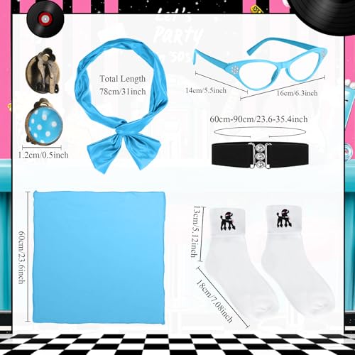 Disfraz 50s Falda Poodle Niñas 8 Piezas miniatura 4