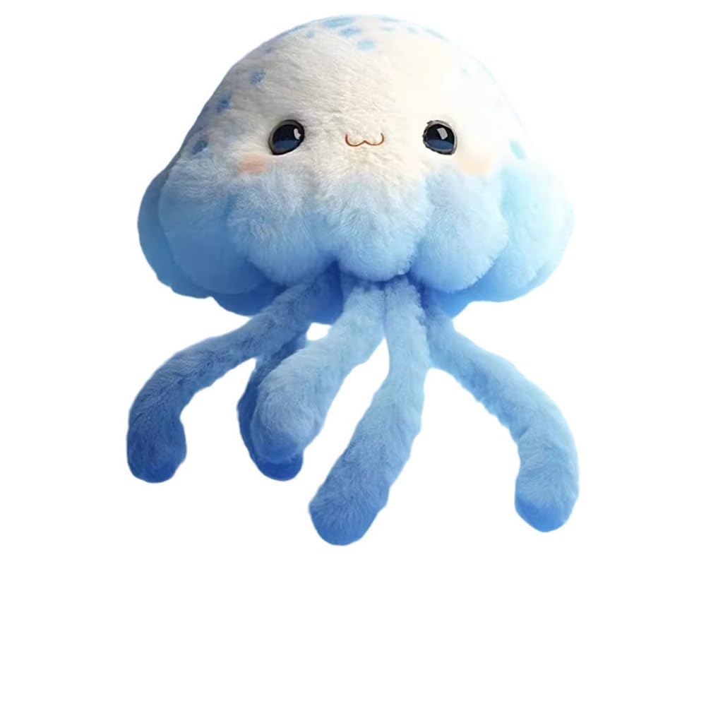 NatureMan Blue Plush Jellyfish Toy,30cm Sea Life Jellyfish Stuffed Animal Toys for Ocean Lovers Gift Kids Bedroom Decor