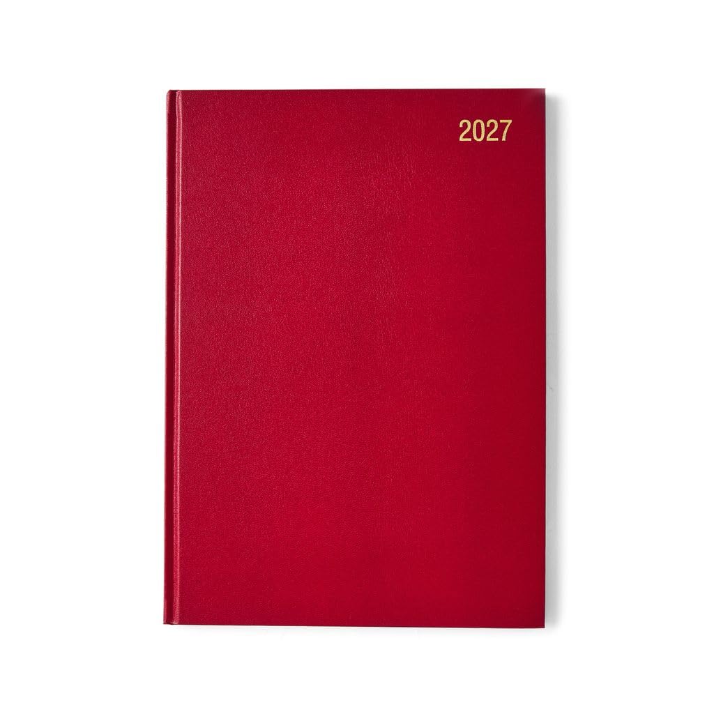 Morgan's Direct 2027 A4 Week to View Diary, Compact Hardcover Planner for Scheduling Appointments and Organisation - Burgundy