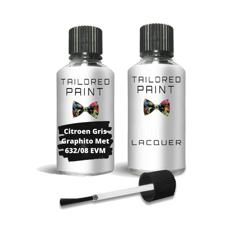 For Citroen 2000-Present Gris Graphito Met 632 08 EVM Touch Up Paint With Brush (Touch Up Paint + Lacquer)