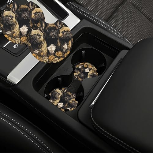 Portavasos para carro de neopreno negro redondo 2.7 pulg miniatura 7