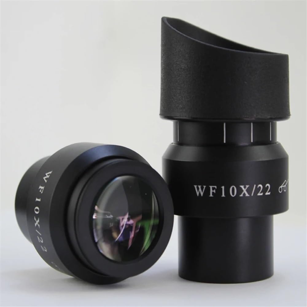 Microscope Accessories Kit Microscope Eyepieces WF10X 22/23mm Adjustable Telescope High Eyepoint Stereoscopic Stereo Microscope Eyepiece Lens 30mm Rubber Eyeshade Microscope Slides(2pcs 22mm)