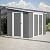 8x6 FT Outdoor Storage Shed with Sloping Roof, Lockable Double Doors & Adjustable Side Door, Weatherproof with Frame Floor, Compact Metal Tool Shed for Garden, Backyard and Patio