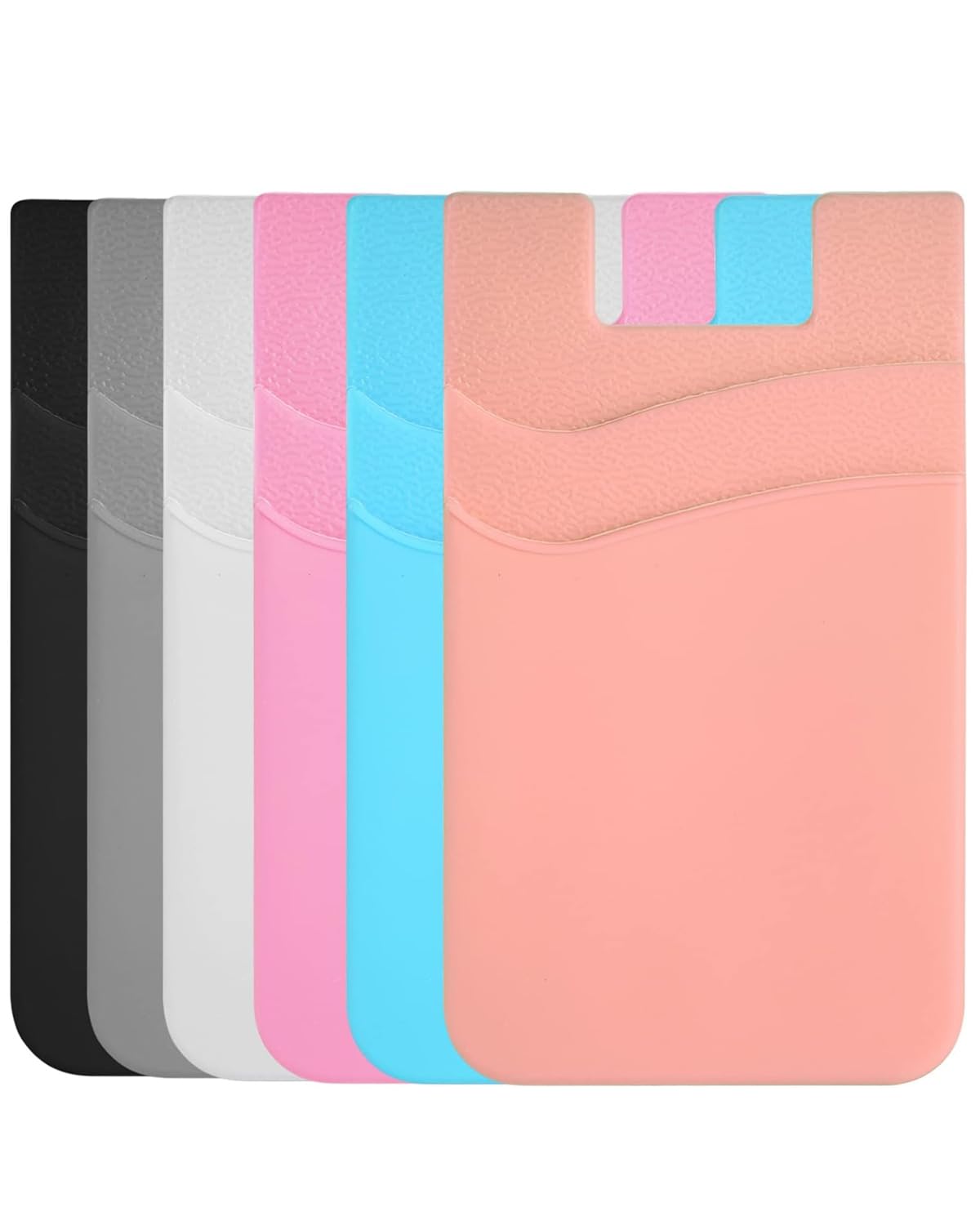 BIAJIYA Phone Card Holder Silicone Wallet Stick-on ID Credit Card Pocket for Smartphones