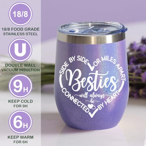 Bestie Gifts for Women, Best Friends Birthday Friendship Gift Ideas Box for Female Bff Soul Sister Bestfriend, Work Bestie Tumbler Set Self Care Get well soon 7pcs basket for Christmas, Mothers Day - Image 4