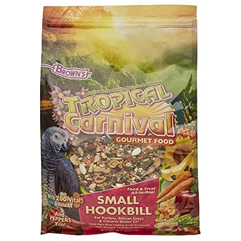 Tropical Carnival Small Hookbill Food – Gourmet Blend with Fruits, Nuts & Seeds, 10 Pounds, Omega 3 & Natural Preservatives, Supports Digestion Cover