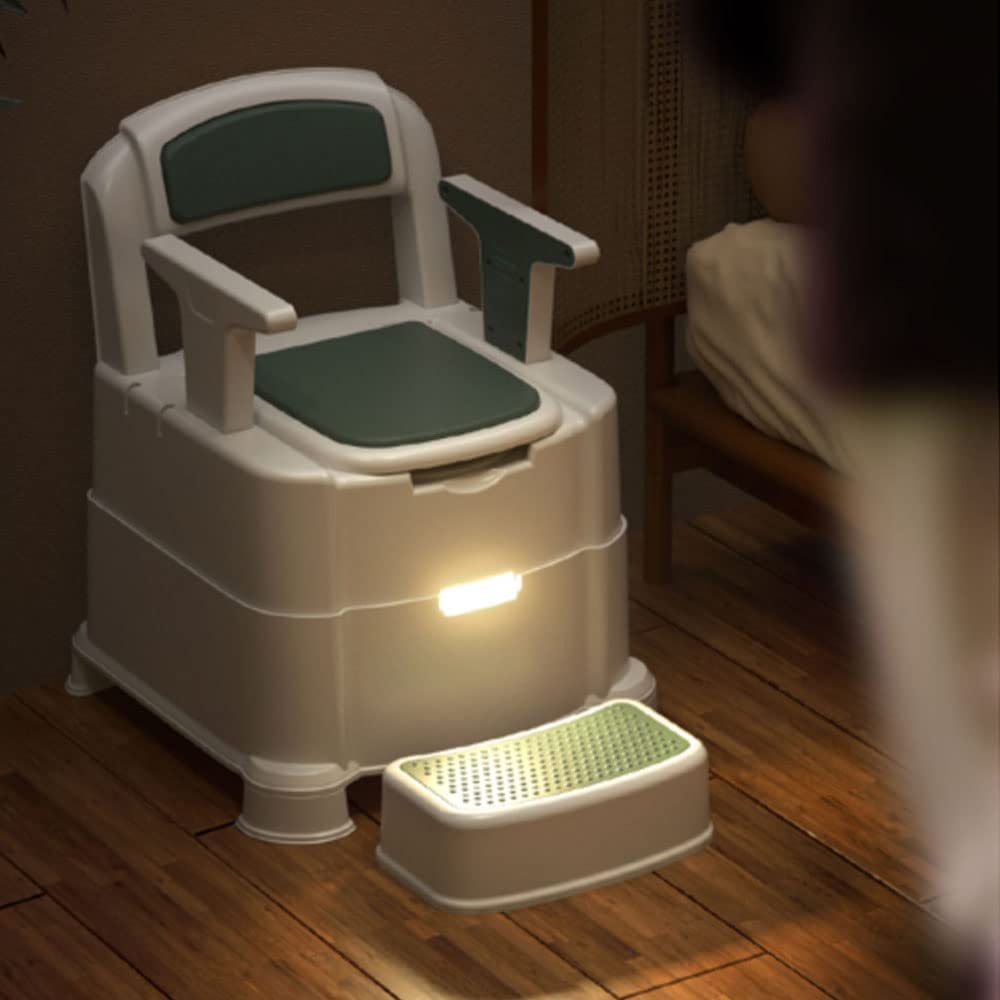 Gthtuhfd 1 Elderly Toilet Movable Toilet Chair Household Adult Toilet, Bedroom/Squat Toilet Dual-Use