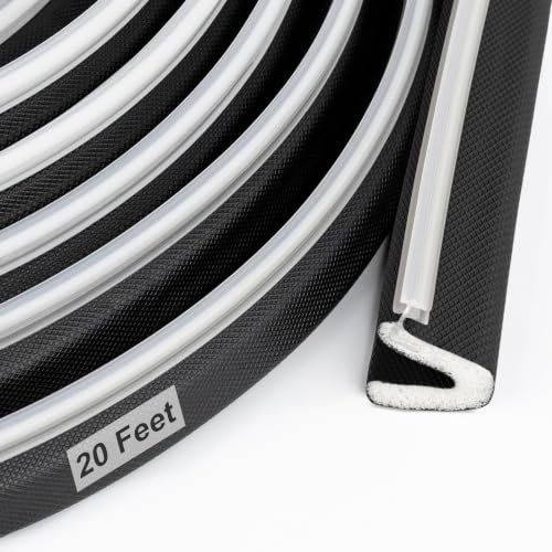 Image of Litaibai 20 ft Kerf Weather Stripping Door Seal for Exterior Doors, Black