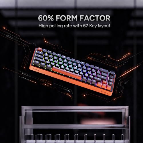 Image of KARNAGE by EVM Sentinel Wired Mechanical Gaming Keyboard - 65% |Gasket Mount, 5-Pin Hot Swap Pre-Lubed Outemu Red Switch |5-Layer Dampening, Per-Key 19 ARGB, NKRO, Software|2Yr Warranty (Orange Black)