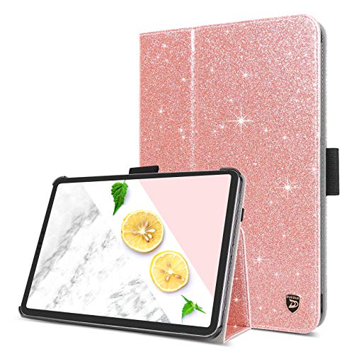 Ipad Air 2020 DUEDUE - Funda para iPad Air 4 2020 de 10,9''/iPad Pro 11 2018/2020, Plegable, con Tapa, Soporte de Color Oro Rosa con...