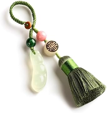 FEELIN KeyChains for Men Keychain Jade Car Key Pendant Tassel Keychain Fashion Bag Ornaments for Men and Women Key Ring Car