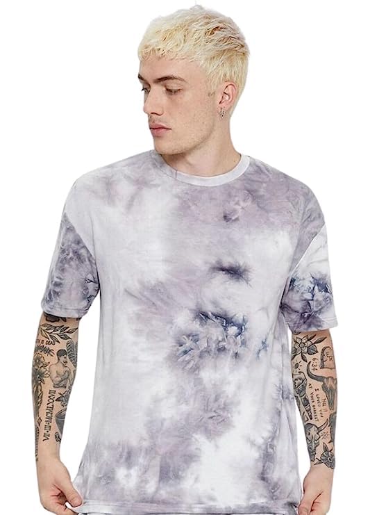 DHRUVI TRENDZ Oversized T-Shirt for Men Textured Streetwear Style Drop Shoulder Tee Casual Baggy Fit for Daily & Travel Look