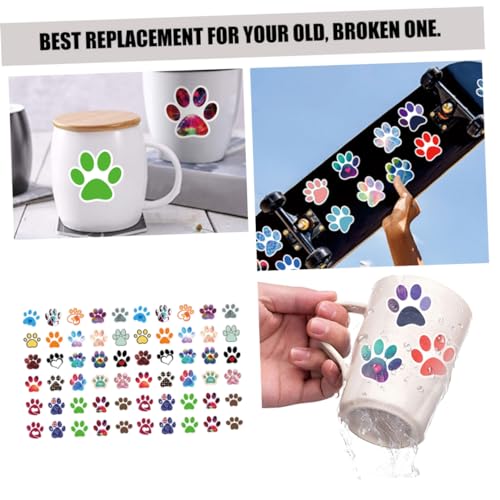 TOYANDONA 120 Peças Adesivos Fofos Com Estampa De Pata Decalques Decorativos Padrão De Pata Decalque