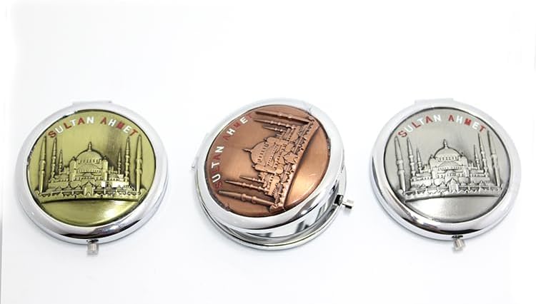 BulutRetail Metal İstanbul Temalı Yöresel Kabartmalı El Aynası