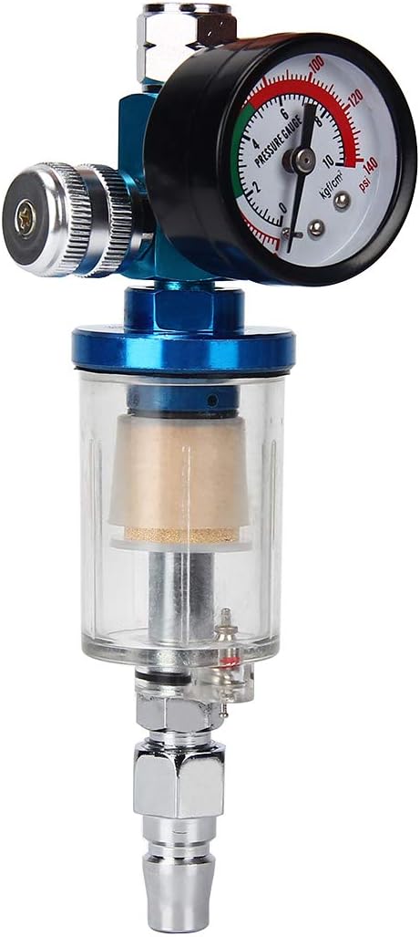AutoRocking 1/4 Inch Air Pressure Regulator for Spray Gun Moisture Oil Separator Water Trap Filter Compressor