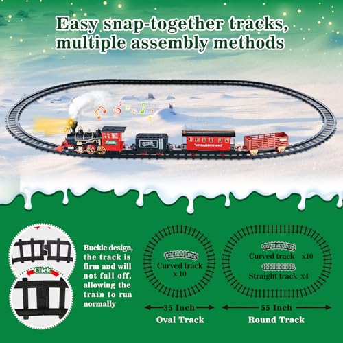 image for OleFun Train Set, Electric Train with Water Steam, Sounds & Lights, Mo