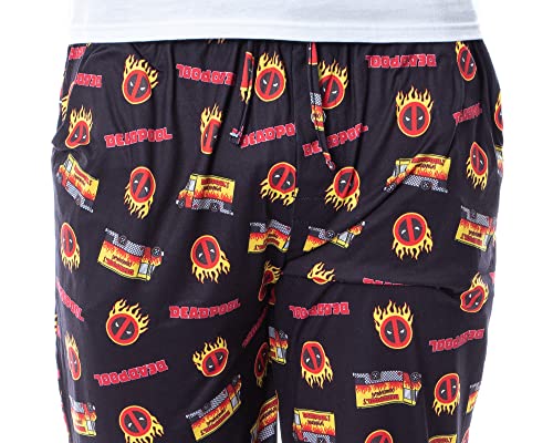 Marvel Mens' Deadpool Chimichangas Food Truck Icon Sleep Pajama Pants3