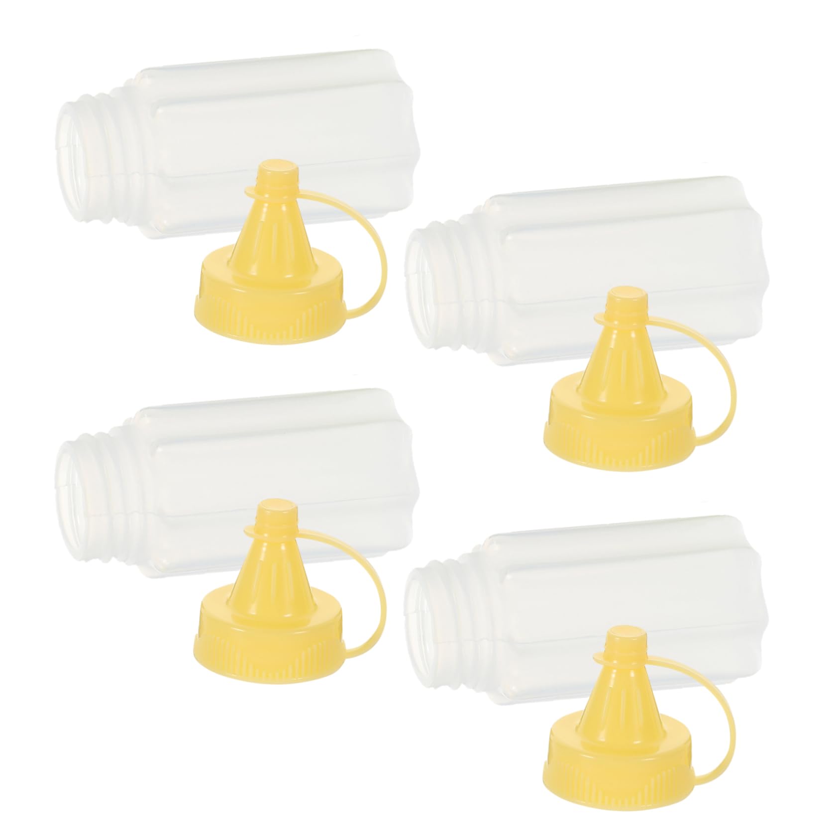 OSOLADY 4pcs Seasoning Box Squeeze Bottles Condiment Bottle Sauce Bottles Sauce Squeezing Bottles Ketchup Bottles Small Squeeze Bottle Salad Dressing Container Kitchen Gadgets or Yellow