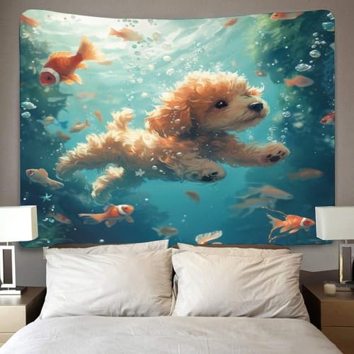 Tapisserie murale 3D Le coqapoo 180x230cm grand tissu mural déco chambre - 4