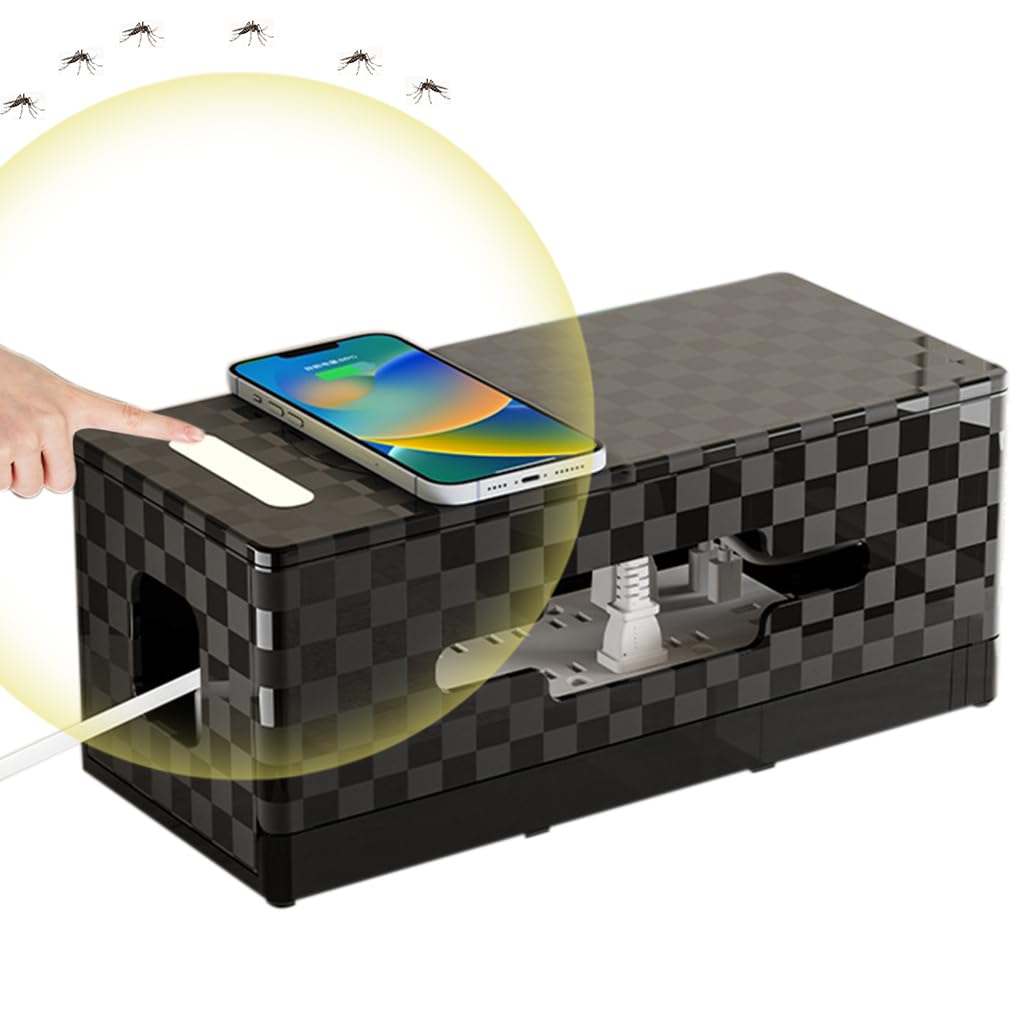 HASTHIP® Electric Cable Organizer Box, Cable Managemen Box with Wireless Charging Pad, Mosquito Repellent Lamp, Desk Solution for Neat and Decluttered Spaces, (32x14.5x13.5cm) (B0D2KMST7B) Amazon Price History, Amazon Price Tracker