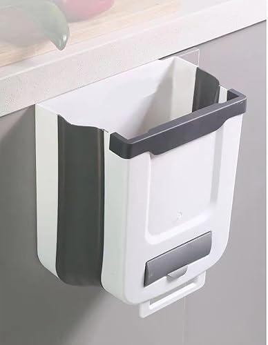 Miniatura 2 de KiDaYuan Gabinete de compostaje para colgar en cocina, baño, cubo de basura plegable de plástico, adecuado para camping, oficina, dormitorio,