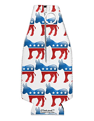 TooLoud Democratic Symbol All Over Collapsible Neoprene Bottle Insulator All Over Print