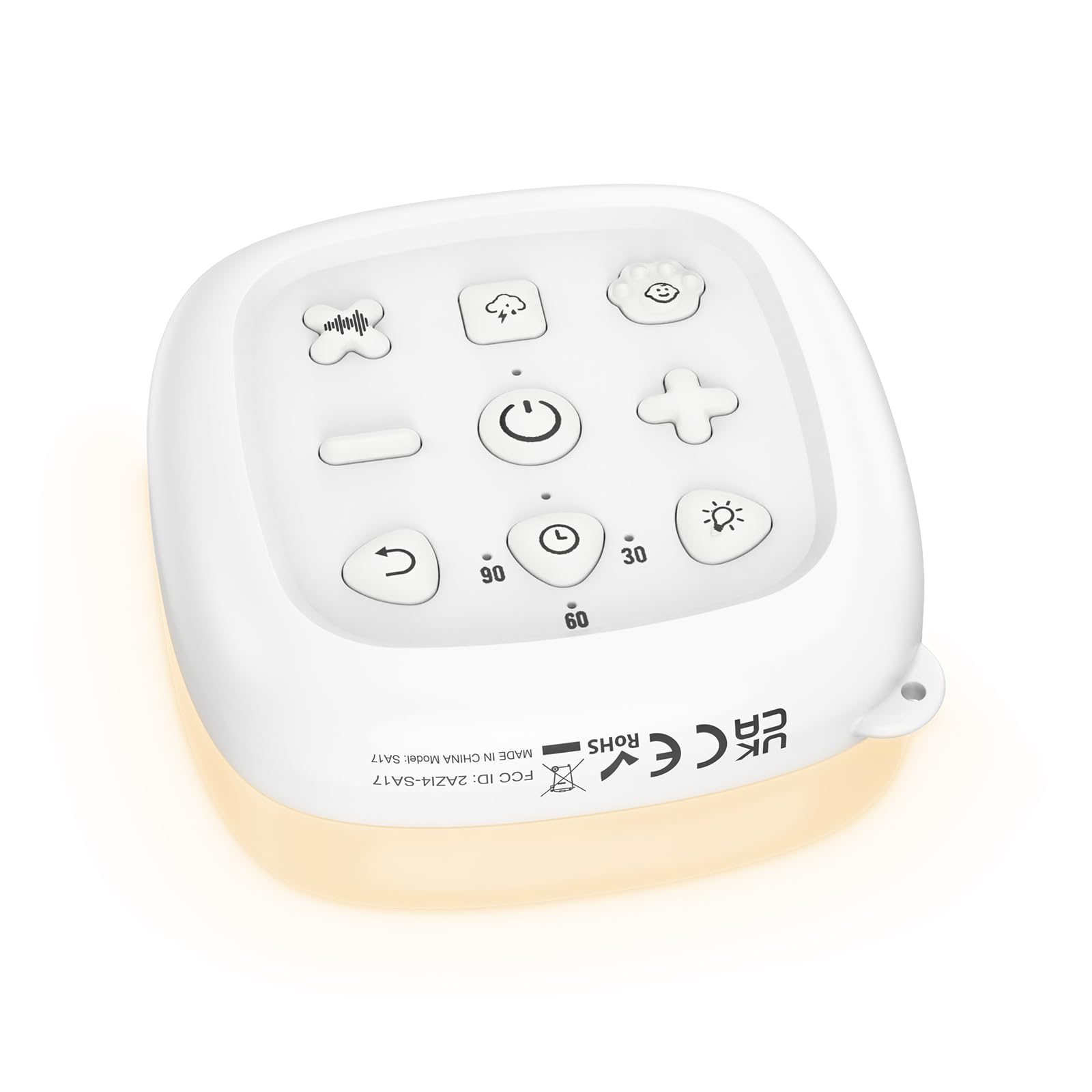 Machine à Bruit Blanc 24 sons, Haut-parleur sans Fil, 6 Luminosités Réglable, Machine à Bruit de Sommeil pour Bébé Enfant, Minuterie et Fonction Mémoire pour Yoga, Sommeil, Bureau, Voyage