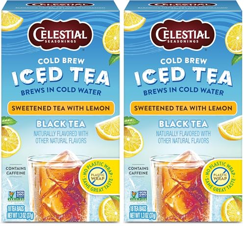 Image of Celestial Seasonings Cold Brew Sweetened With Lemon, 18 Count (Pack of 2)