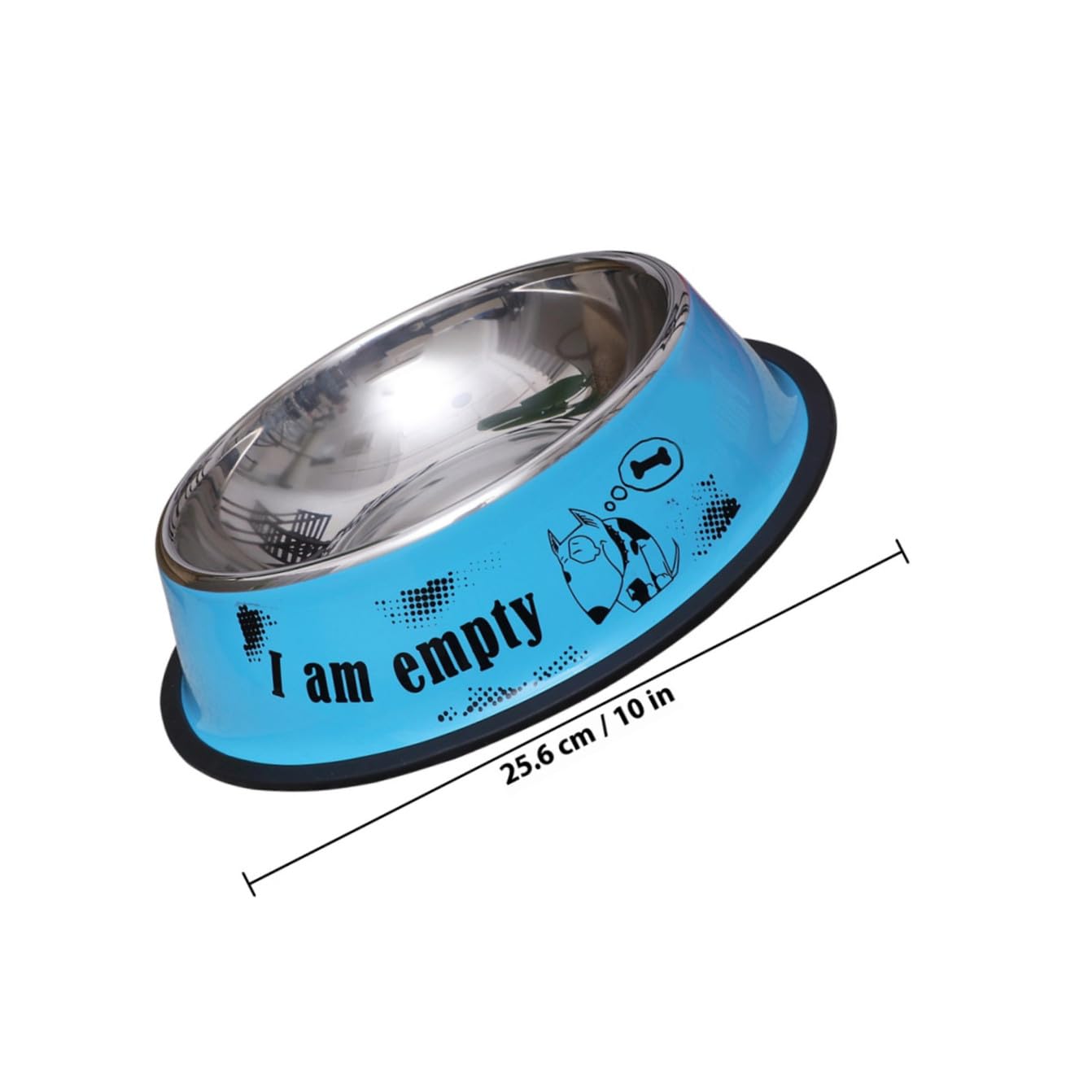 Mipcase 2piezas Comedero Antideslizante De Acero Inoxidable para Perros Cuenco De Alimentos De Pintura No Deslizante para Retriever Azul