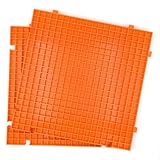 2 Pack Stained Glass Cutting Mat, Solid Bottom Plastic Grid, Orange