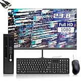 HP EliteDesk 800 G1 Ultra Small Desktop PC with New 23.8' FHD Monitor, Intel Core i5-4570, 8GB DDR4, 256GB SSD, WiFi, BT, Keyboard & Mouse, Windows 10 Pro (Renewed)
