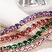 14K Gold Plated Tennis Bracelets Colorful Sparkling Cuban Zirconia Adjustable Ice Out Link Chain Slider Bangle Jewelry Dainty Bracelet for Women-pink