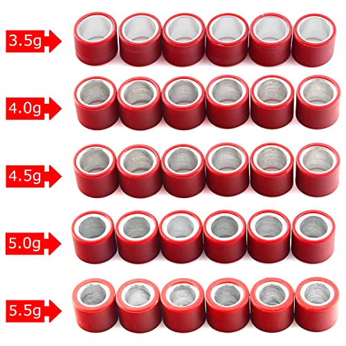 Variogewichte Variorollen 15x12 16x13 19x15 15,5 5er Abstimmset Variomatik Gewichte (15x12 mm, 3,5/4,0/4,5/5,0/5,5) Passend für z.B. ATU Explorer Race GT50, Aerox, Nitro, Jog, Nova Motors (2-Takt)