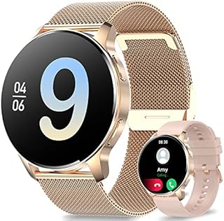 Smart Watches for Women,1.32" Fitness Watch,Call Dial,App Notifications,Health Monitoring BPM,Pedometer for iOS Android,44mm,Pink Gold