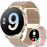 [ Klassische runde Smartwatch mit Personalisierung ] Diese FI50 Fitonme Smartwatch für Frauen Männer verbessert Mainstream Fitness Uhrenfunktionen und die beliebtesten Zifferblattformen zu Design. Wir halten das Display im Durchmesser 44,5mm nur mit extra hoher Auflösung Helligkeit und Zifferblattdicke 11mm nur, um seine Ästhetik und Batteriebeständigkeit zu erhalten, wir möchten Ihnen anbieten, was Sie bevorzugen. Sie können Ihr eigenes Zifferblatt personalisieren oder analoge Zifferblätter aus unseren App Stores auswählen, es gibt Hunderte von Modedesigns dort, alle für Ihre Popularität.
