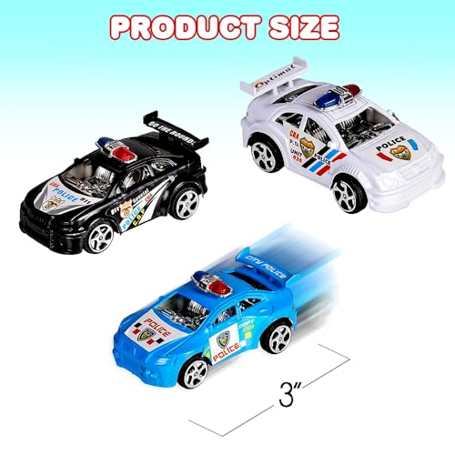 Set de 12 Carritos de Policía Mini Pullback para Niños miniatura 3