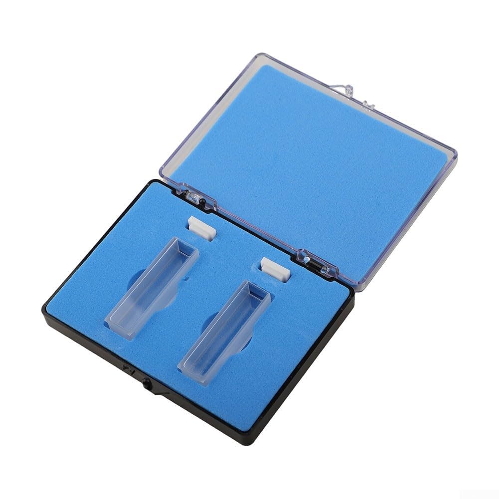 Quartz Cuvette 10mm Optical Path 2 Pack per spettrofotometro 751/722, volume 3,5 ml, gamma di lunghezza d'onda 190-2500 nm, resistente al calore 600 °C