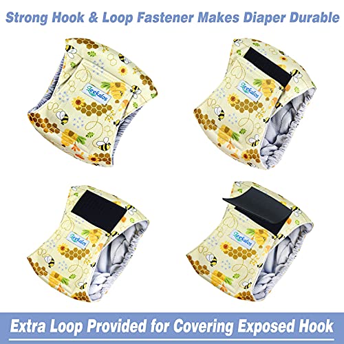 Leekalos Male Dog Diapers (3 Pack), High Absorbing Dog Belly Bands For Male Dogs, Washable Reusable Dog Male Wraps (Bee, Small) #TOP3