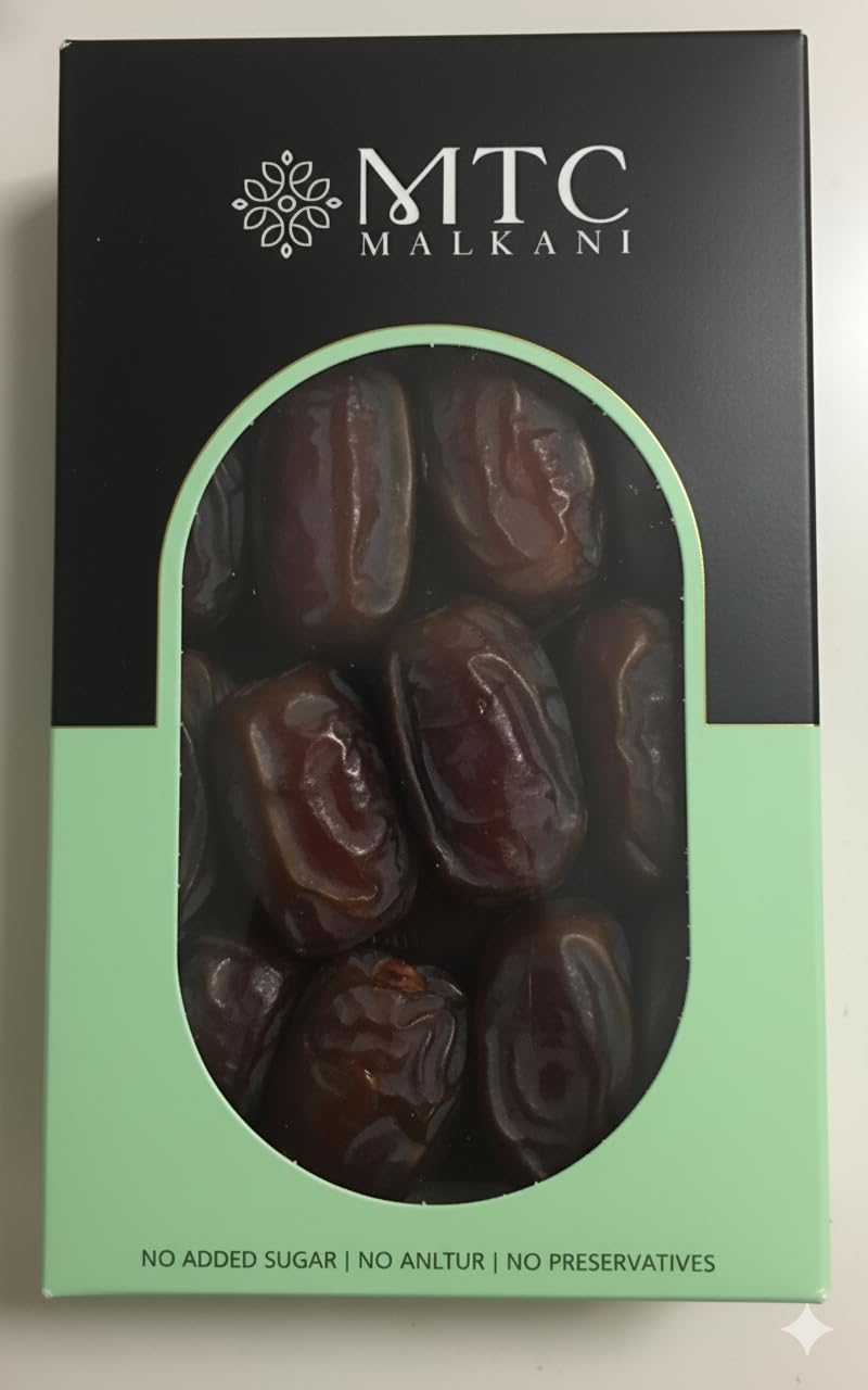 MTC Kimia Premium Dates (NEW CROP) Malkani Kimia Soft Khajoor All Natural| No Preservatives| No Added Sugar| Gluten Free | Khajur | Khajoor | Premium Khajoor | 100% Naturally Dried khejur | 450g|