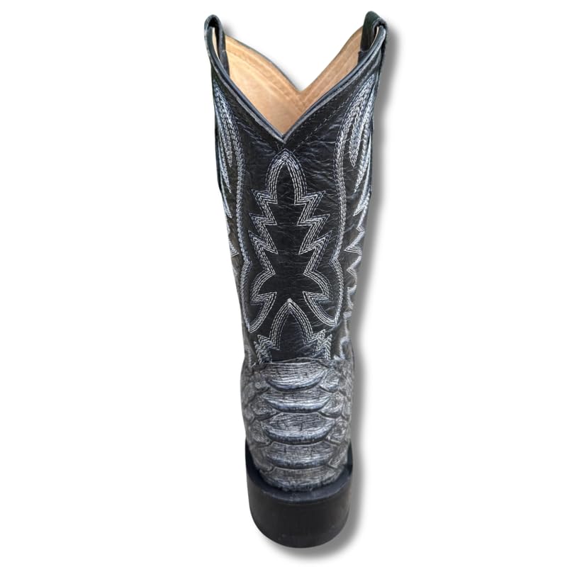Image of Men's Alex Exotic Caiman Python Western Cowboy Boots Square Toe Pull On Tall Shaft bota de vaquero para hombre