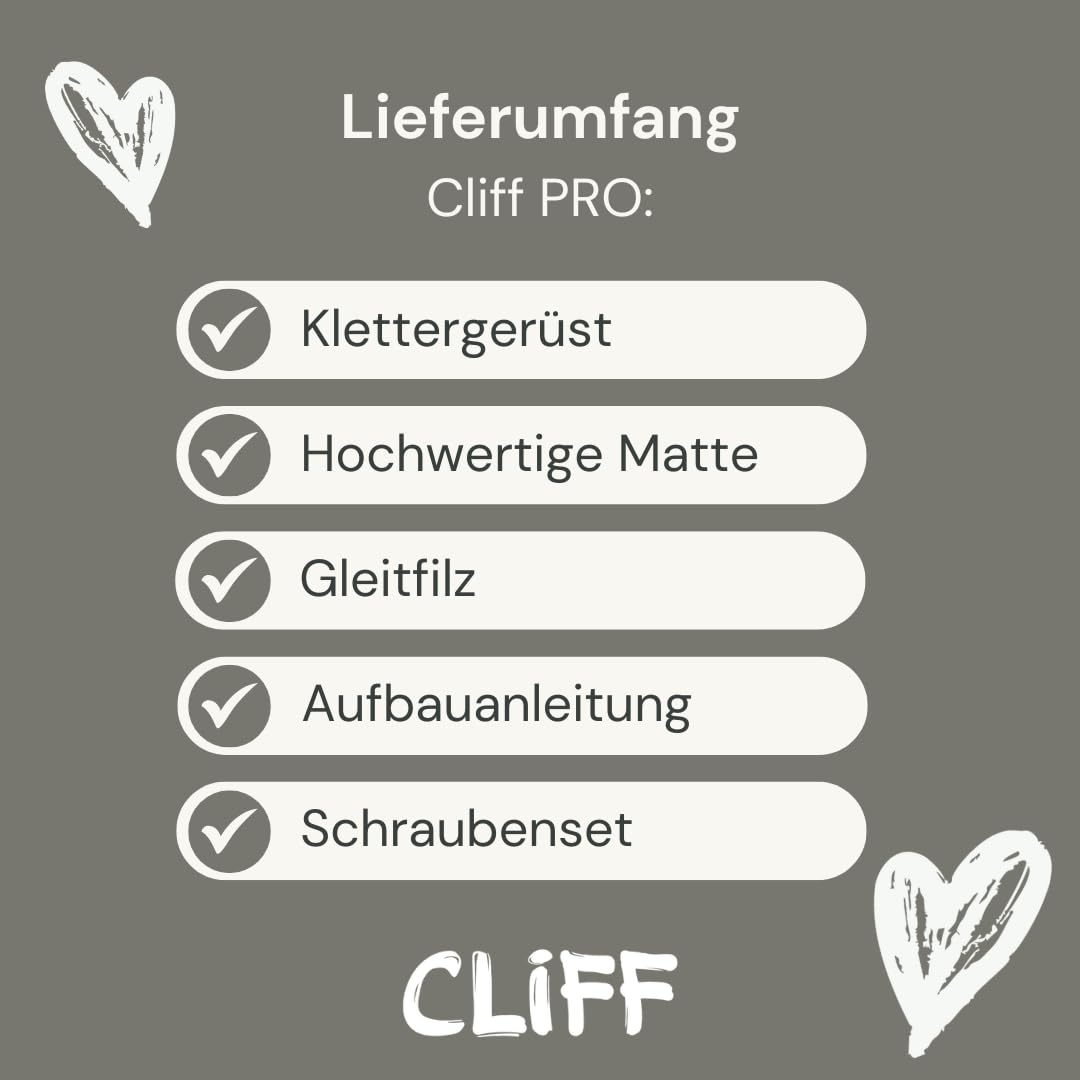 CLIFF (KIDWOOD) Montessori Klettergerüst – mit Matte für Kleinkinder, Indoor Spielzeug aus Naturholz, Sicher & Robust, Qualität aus Austria