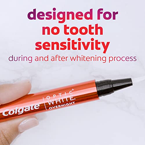 Colgate Optic White Overnight Teeth Whitening Pen, Enamel Safe And Vegan, Teeth Stain Remover To Whiten Teeth, Teeth Whitening For Sensitive Teeth, 35 Nightly Treatments Per Pen, 0.08 Oz,2 Pack #TOP2